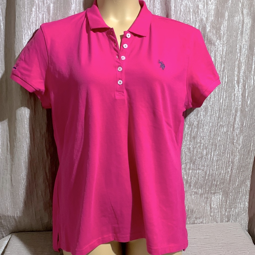 U.S. Polo Assn. Women's Hot Pink Polo Shirt